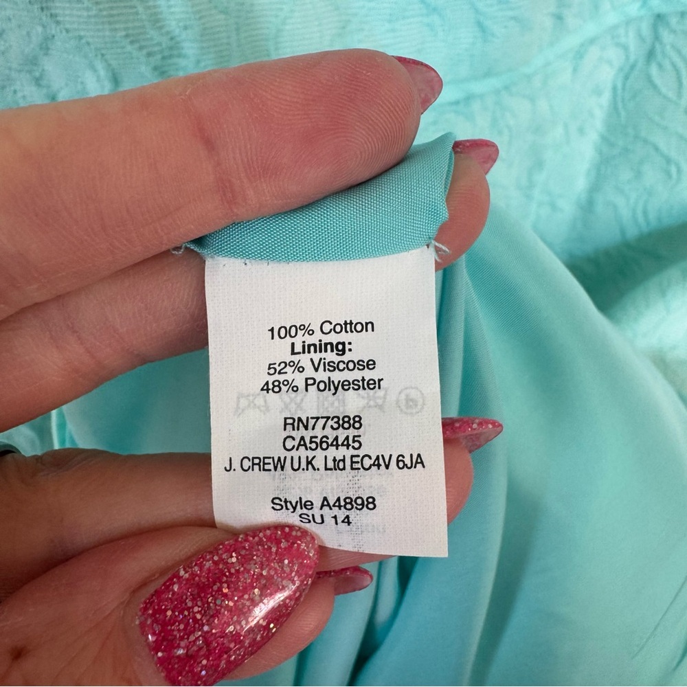 J. Crew Women's Matelasse Tiffany Blue Sheath Dress Aqua Size 8 $138 - Picture 6 of 10